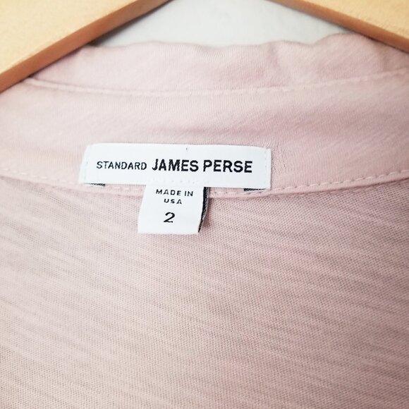 James Perse Sheer Slub Side Panel Shirt Pale Ballerina Pink Size M $185 WUA3042 - Picture 8 of 16